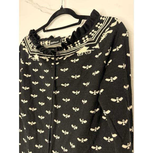 ZIMMERMANN Black White Wool Blend Knit Pullover Sweater US 1 Hunting Old Money - Picture 2 of 7